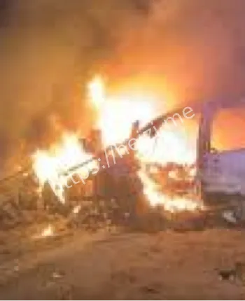 京哈高速唐山段追尾起火