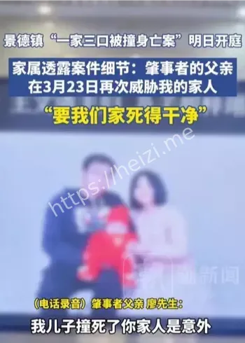 江西景德镇一家三口被撞死案