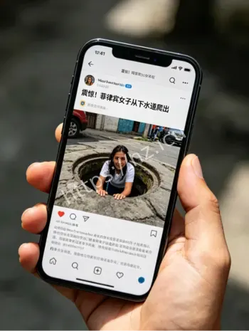 菲律宾女子下水道爬出缘由